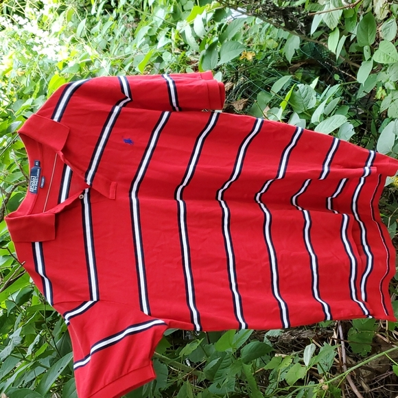 Ralph Lauren Red White And Blue Striped Men's Short Sleeve Polo Shirt XL - Picture 4 of 9